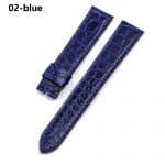 Custom best quality Alligator Round-scale Cartier de Santos Blue leather watch strap and watch band for Cartier Santos 100 Midsize Medium Large Chronograph XL size watch - Shop genuin ha (1)