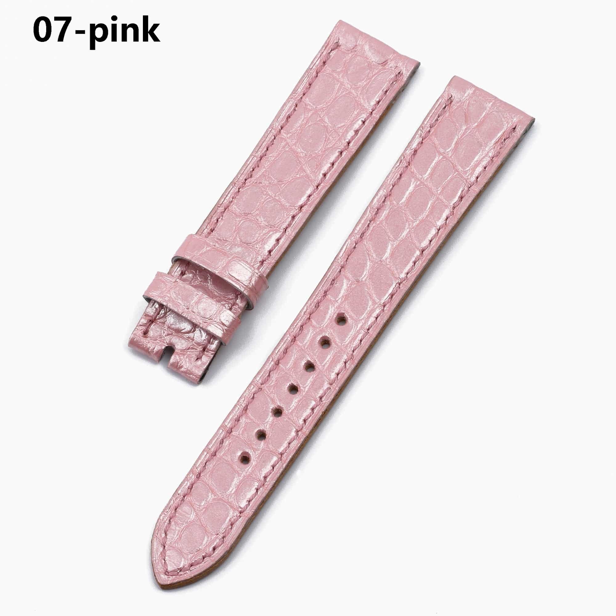 Alligator Hermes leather strap replacement Heure H single tour pink watch band