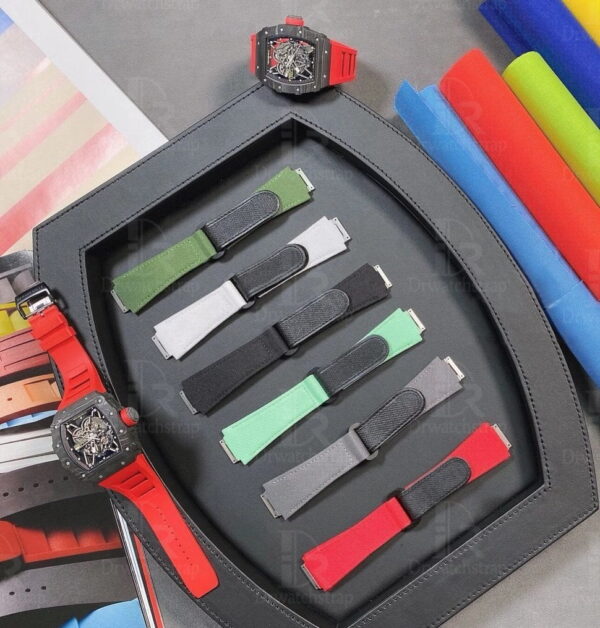 Customized Richard Mille rm velcro strap nylon replacement Richard Mille straps for sale white red yellow orange blue black Nylon for RM 035 030 055 011 016 059 067 watch band at a low price