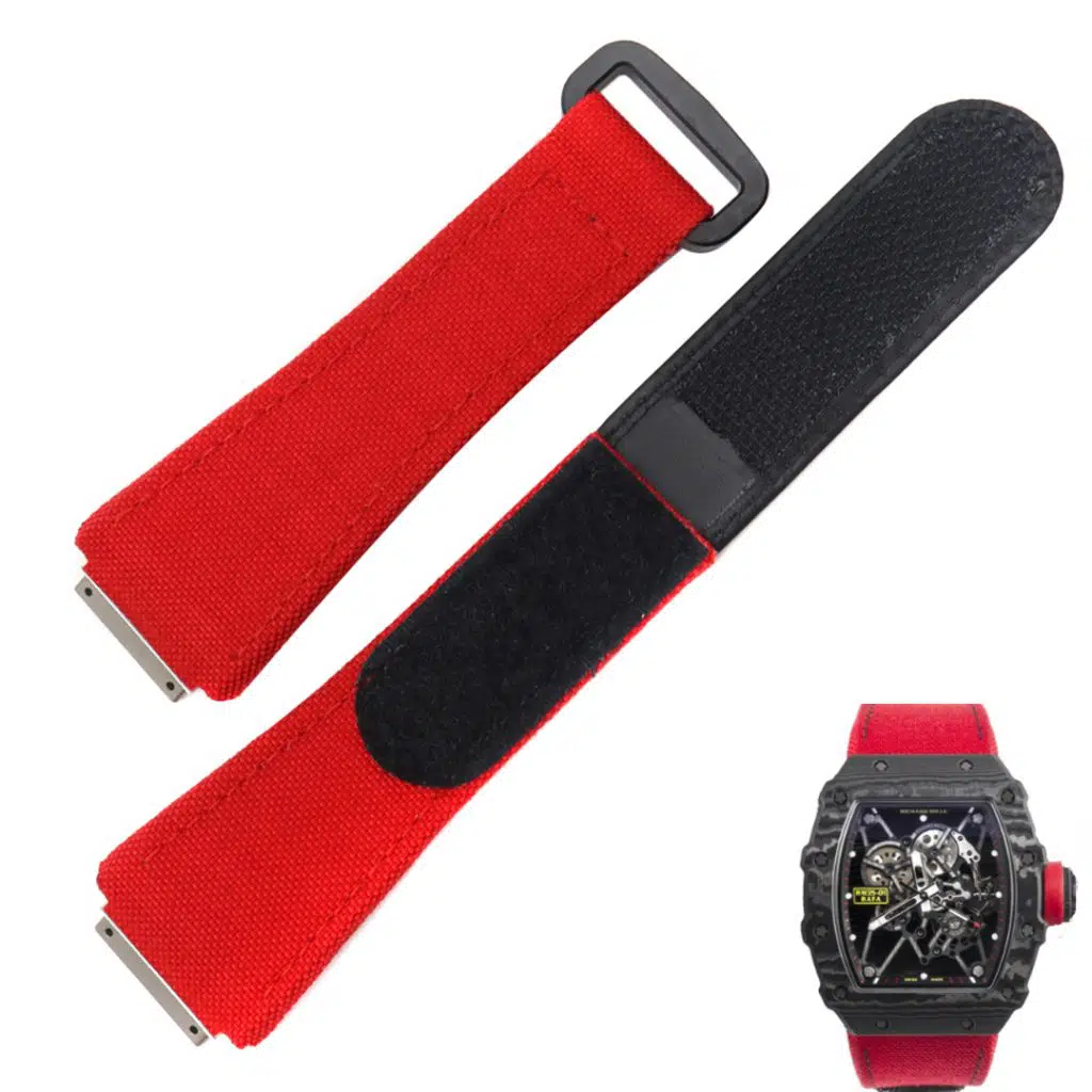 Richard Mille Velcro strap red Nylon watch band 28mm