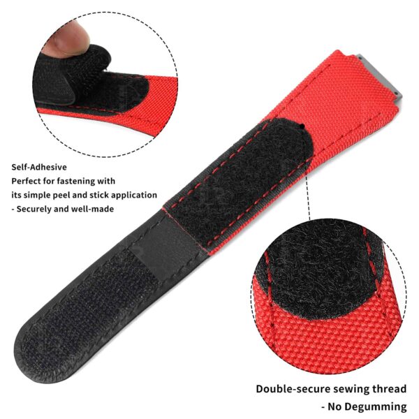 Richard Mille Red velcro watch strap with stainless steel adapter for RM035 055 067 and more