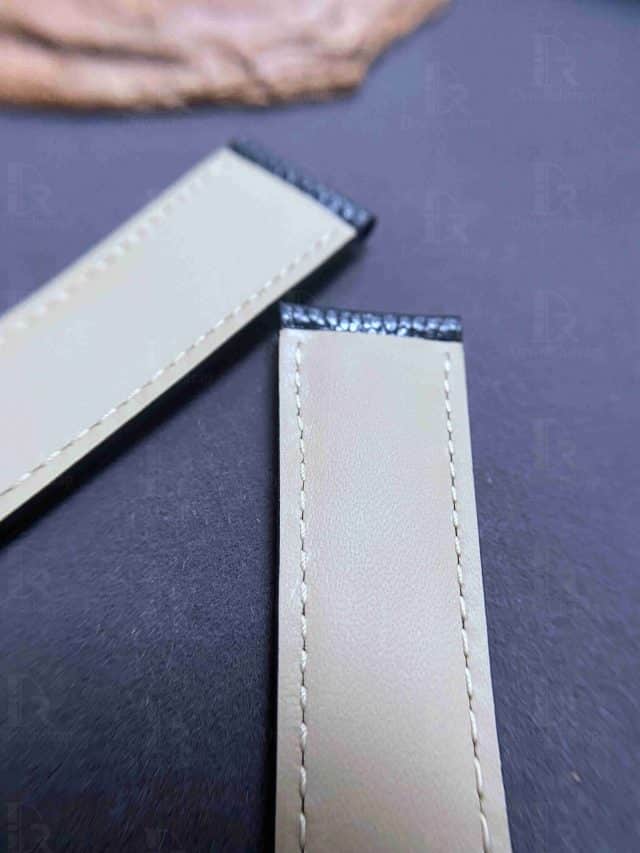 Handcrafted custom premium calf watch leather strap black replacement watch band for Cartier Tank solo Ronde small large XL ladies men watches for sale at a low price