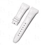 Custom white alligator Quickswitch leather strap and watch band replacement 19mm 20mm for Cartier Roadster Chronograph, XL, 2510, GMT