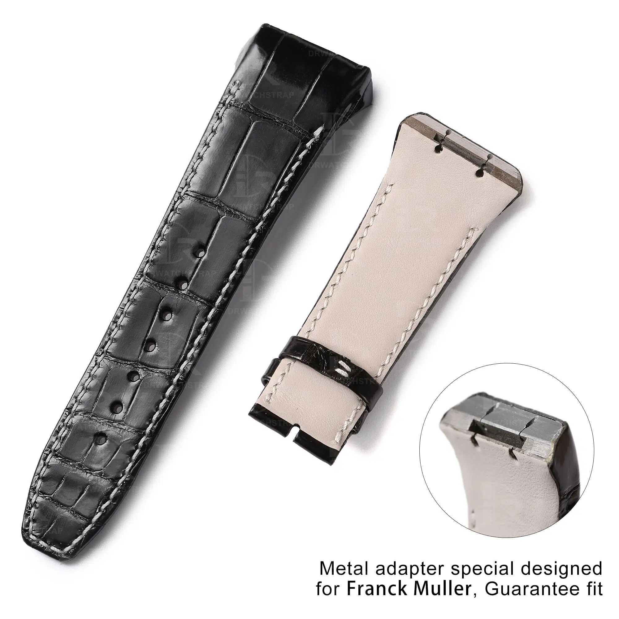 Custom Alligator leather strap for Franck Muller Vanguard