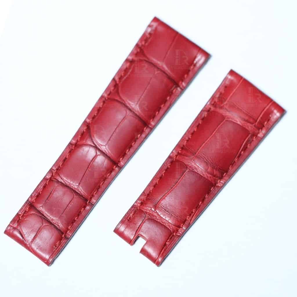 Replacement alligator watch band for Rolex Dweller red leather strap bands - Customized