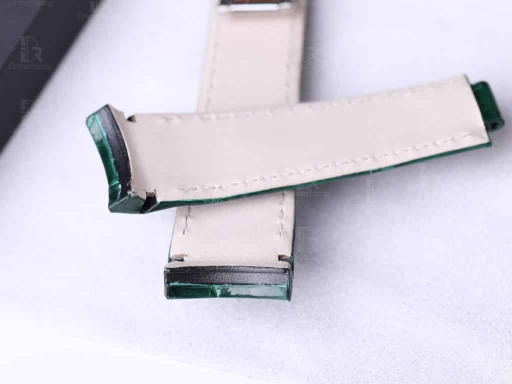 20mm Best quality genuine American Alligator crocodile OEM Green with red stitching handmade Belly-scale replacement Rolex watch strap and watch band for Rolex Hulk submariner luxury watches - Shop the aftermarket High-end(HE) quality straps online