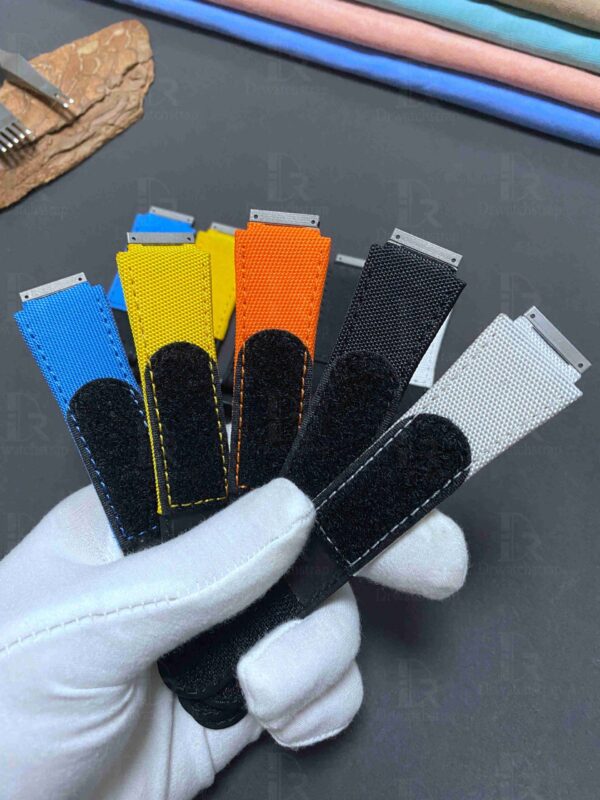 Richard Mille canvas velcro nylon watch band black white yellow blue orange RM067 035 030 055 011 strap