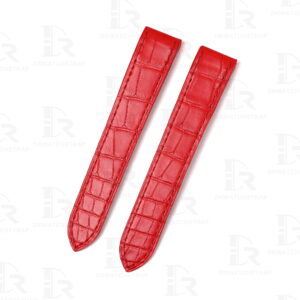 Custom Quickswitch genuine best Alligator Crocodile red Belly-scale leather straps and watchbands replacement for Cartier Roadster 2510 xl 19mm 20mm watch with quick switch system for sale and easy to change between rubber, kevlar and bracelets straps for mens and womens - Quick release leather strap and watch band from DR Watchstrap free shipping to US, UK and whole world
