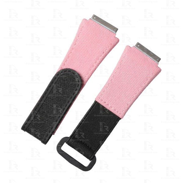 Custom pink canvas velcro watch bands replacement for Richard Mille RM 035 030 055 011 016 059 067 067-02 027 07 aftermarket for sal
