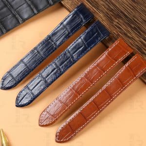 Custom replacement alligator leather watchbands for Cartier Roadster strap