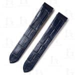 100% handmade dark blue genuine OEM custom double-folded alligator crocodile leather strap and watch band replacement for Cartier Pasha De watches online - Shop the high-end quality Belly-scale bespoke leathr straps and watchbands online from DR Watchstrap onine at a low price