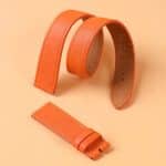 Custom Premium high-end quality calfskin replacement orange leather Hermes watch band and Hermes strap for Hermes Cape cod, Heure H, Arceau watches for sale - double wrap and double tour sport watch band online