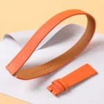 Buy Custom New Cartier Santos Orange Epsom leather straps19mm 21mm replacement watchband (4)