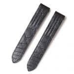 Custom genuine gray calf leather alligator grain 20mm Rolex Bund leather watch band and strap replacement for Rolex, Omega, Tudor, Oris, Daytona, Hamilton
