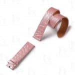 Genuine Grade A round scale Pink alligator crocodile leather strap and watch band replacement for Cartier Ballon Bleu 33mm 36mm 43mm mens and womens luxury watches handmade aftermarket watch bands and straps