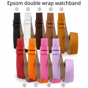 Handmade Hermes cape cod H replacement double loop leather watch strap