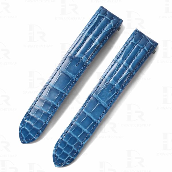 Genuine blue alligator leather watch band