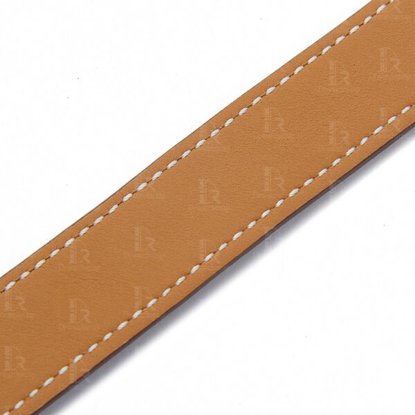 Handmade best quality alligator crocodile brown round-scale leather Hermes watch band and watch strap Double tour replacement for sale - double wrap watch bands online for Hermes Heure H Cape COD Arceau luxury watches 38mm 44mm