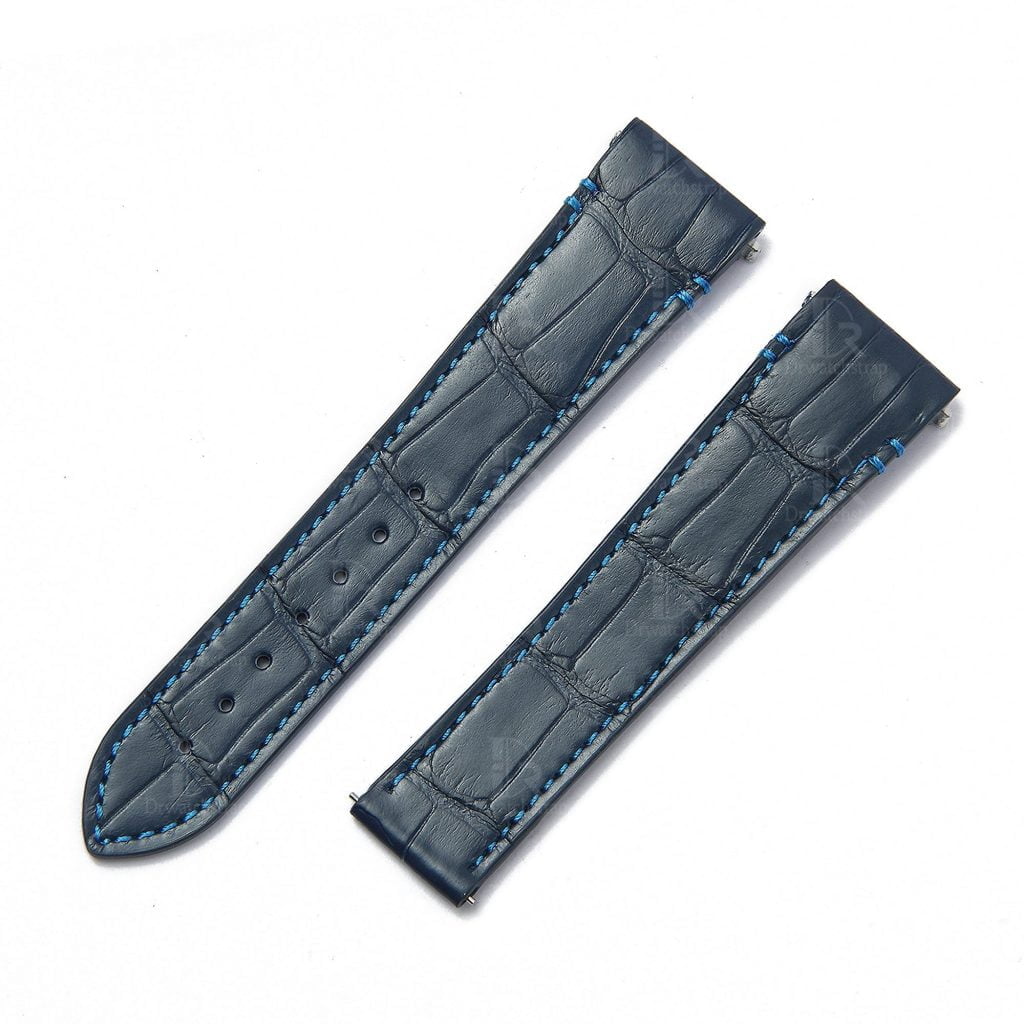 New Cartier de Santos watch Medium Large Quickswitch blue alligator Cartier Santos leather watch strap replacement for sale 19mm 21mm crocodile watchband online grade A Cartier Santos strap