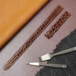 Genuine Round-Scale alligator leather watch bands