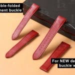 New Cartier de Santos watch Medium Large Quickswitch red calfskin Cartier Santos leather watch strap replacement for sale 19mm 21mm watch band online straps compatible with Cartier Santos watches
