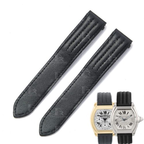 Custom best quality Cartier Roadster 2510 xl replacement black calfskin calf leather strap & watch band replacement for Cartier Roadster Chronograph non-Chronograph XL 2510 3405 19mm 20mm men's and women's luxury watches for sale, quickswitch easy change rubber, kevlar strap for mens and womens ship to US, UK - Shop the premium calfskin straps and watchbands from DR Watchstrap online at a low price