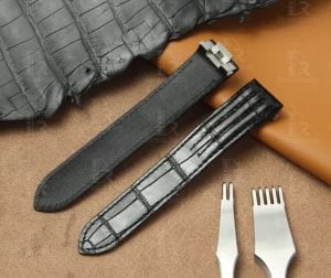 Cartier Roadster red alligator leather strap replacement watch band for sale (3)