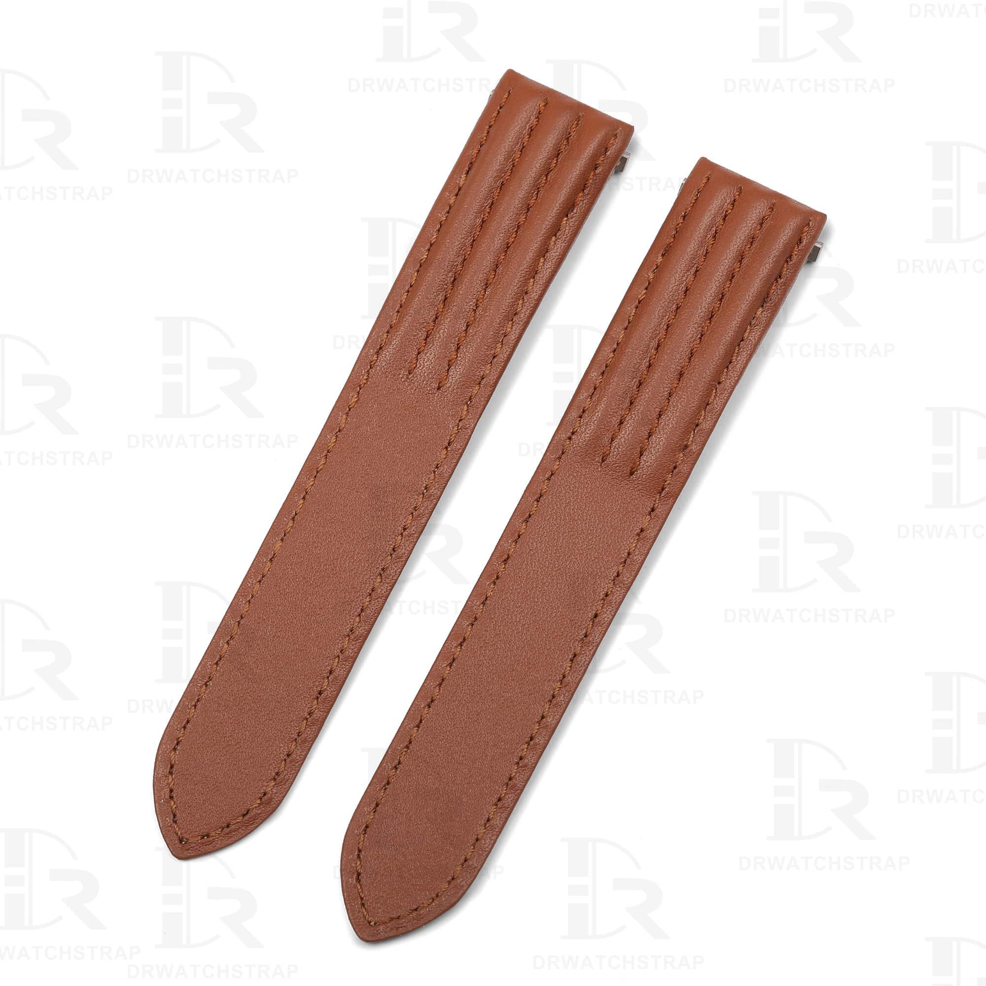 Custom handmade brown calfskin watchabnd for Cartier Roadster straps replacement