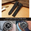 Custom nylon best Omega Speedmaster straps 18mm 20mm handmade black - omega Seamaster watch bands online discount price aftermarket watch straps for Omega luxury watches