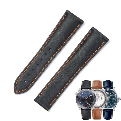 Replacement best Omega Speedmaster straps 18mm 20mm for sale Omega watch leather strap online with the best quality calfskin material of watch band replacement for Omega Speedmaster Seamaster watches