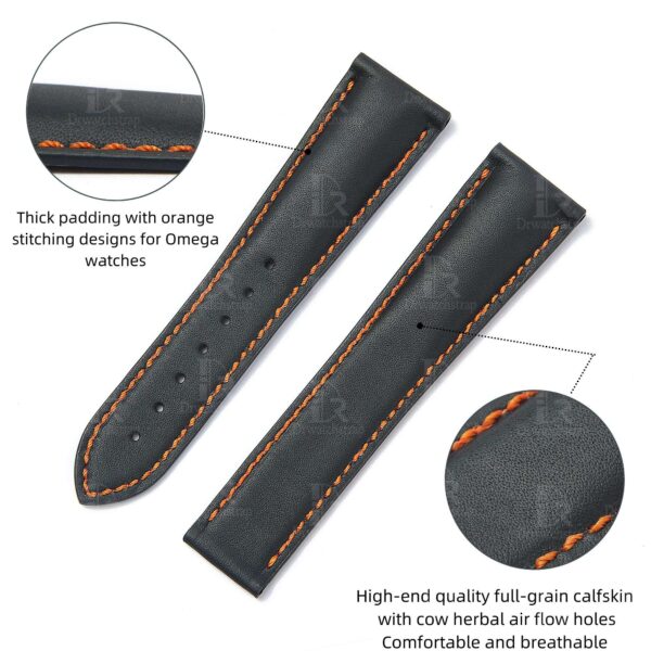 Replacement Omega Speedmaster leather strap 20mm for sale