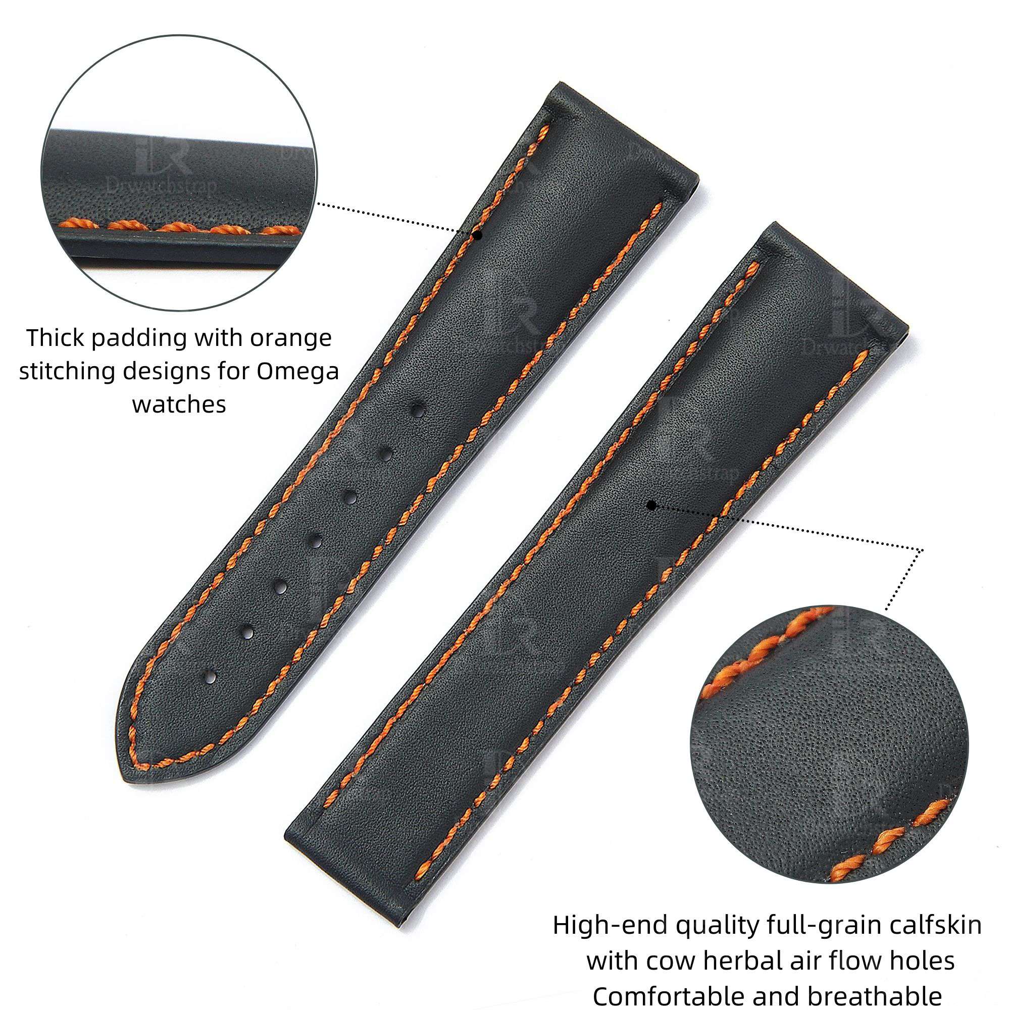 Replacement Omega Speedmaster leather strap 20mm for sale