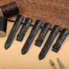 Buy Custom Cartier Ballon Bleu Black alligator leather strap de pin buckle watch band (2)