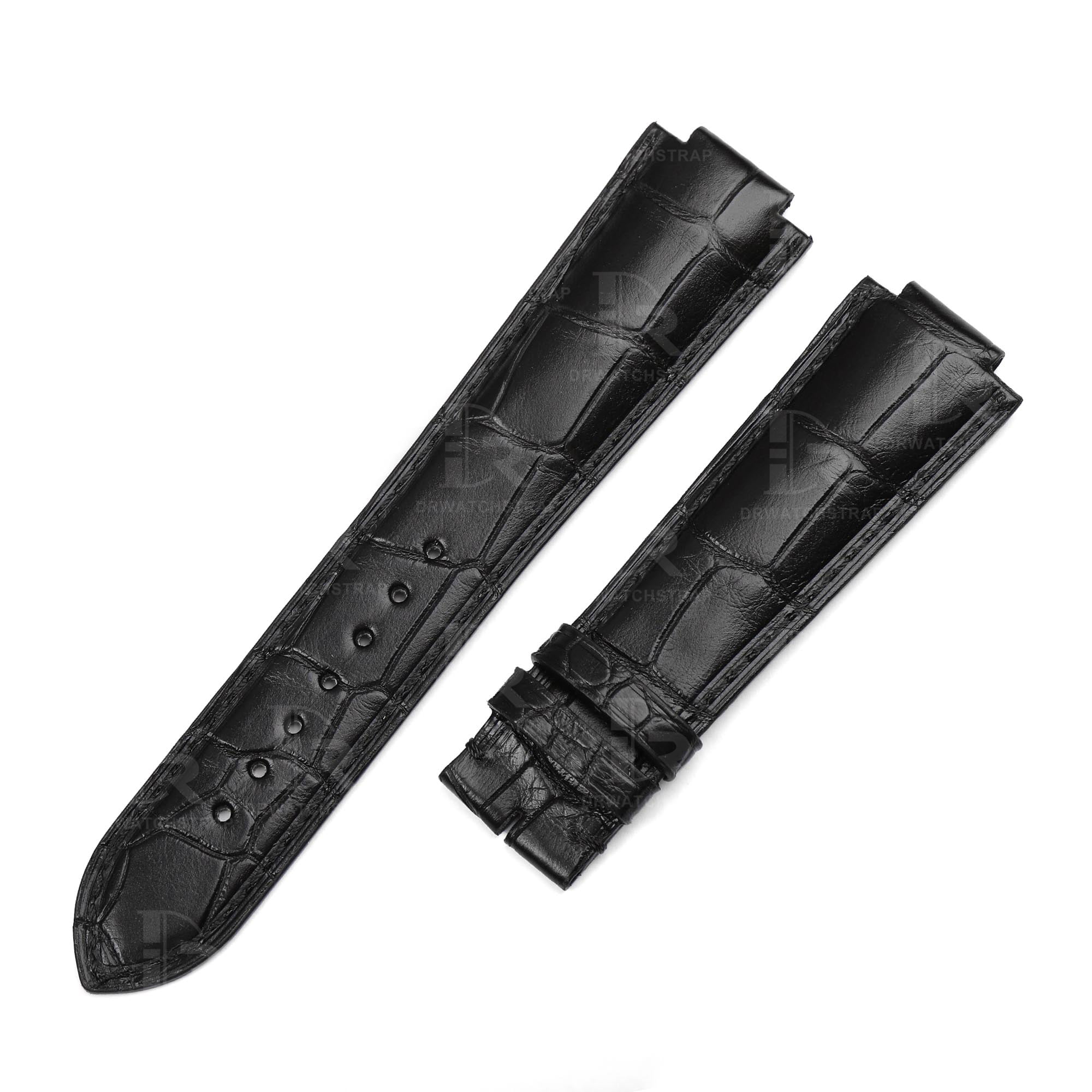 Buy Custom Cartier Ballon Bleu Black alligator leather strap de pin buckle watchbands