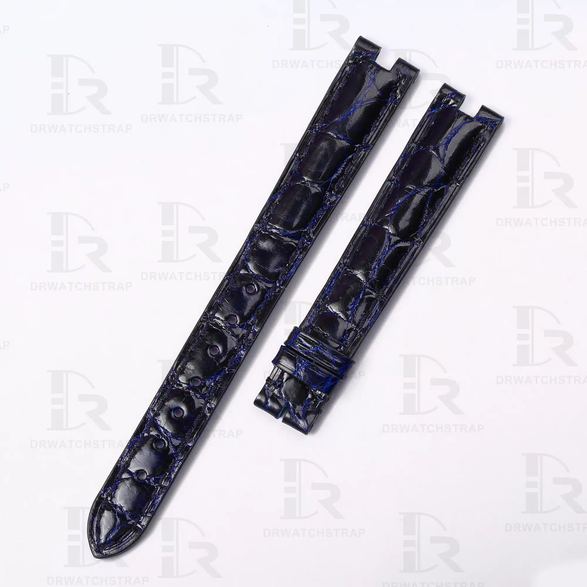 Buy Custom Vintage Cartier Vendome Must De Dark Blue leather straps 16mm 14mm handmade for sale