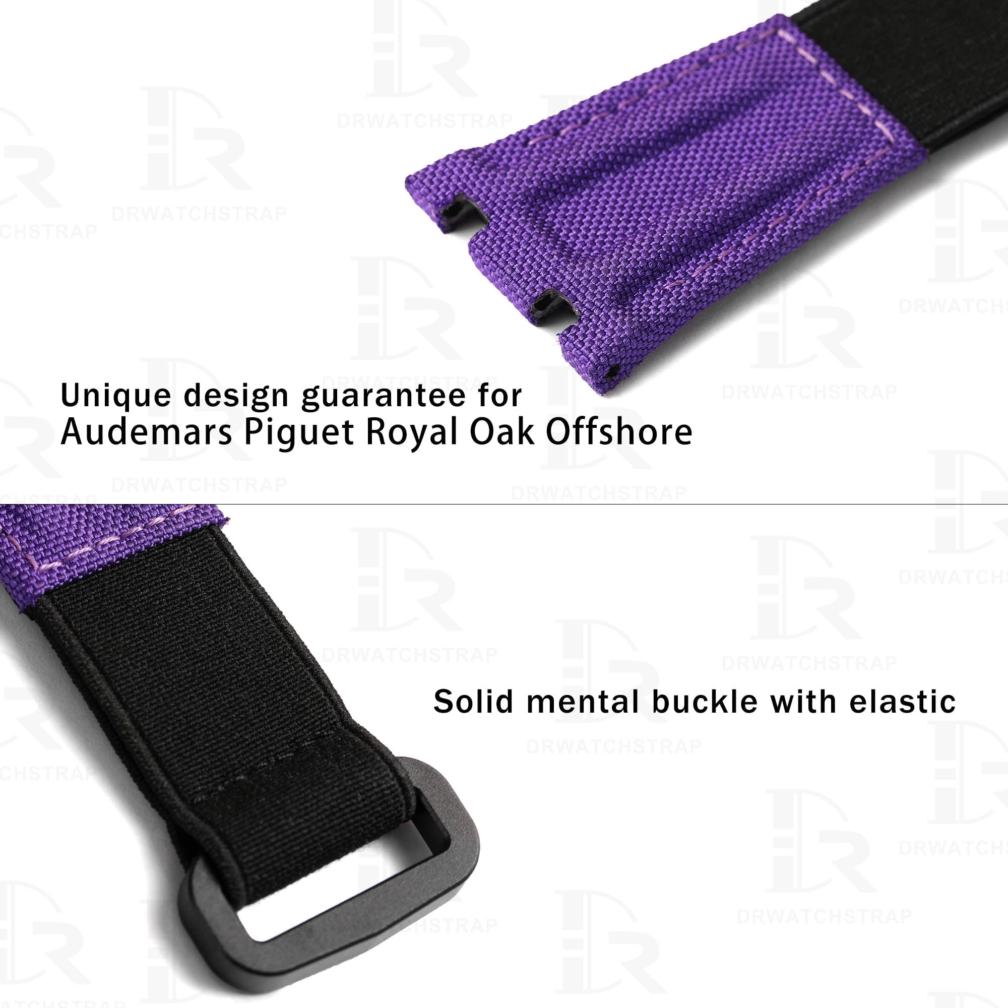 Buy custom Audemars Piguet Purple Royal Oak Offshore strap Canvas Velcro watch strap