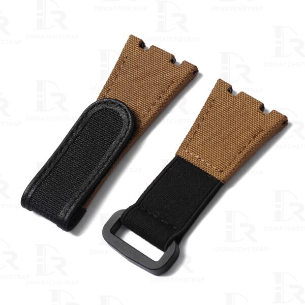 Buy custom Audemars Piguet Royal Oak Offshore Brown Canvas Velcro watch band handmade for sale