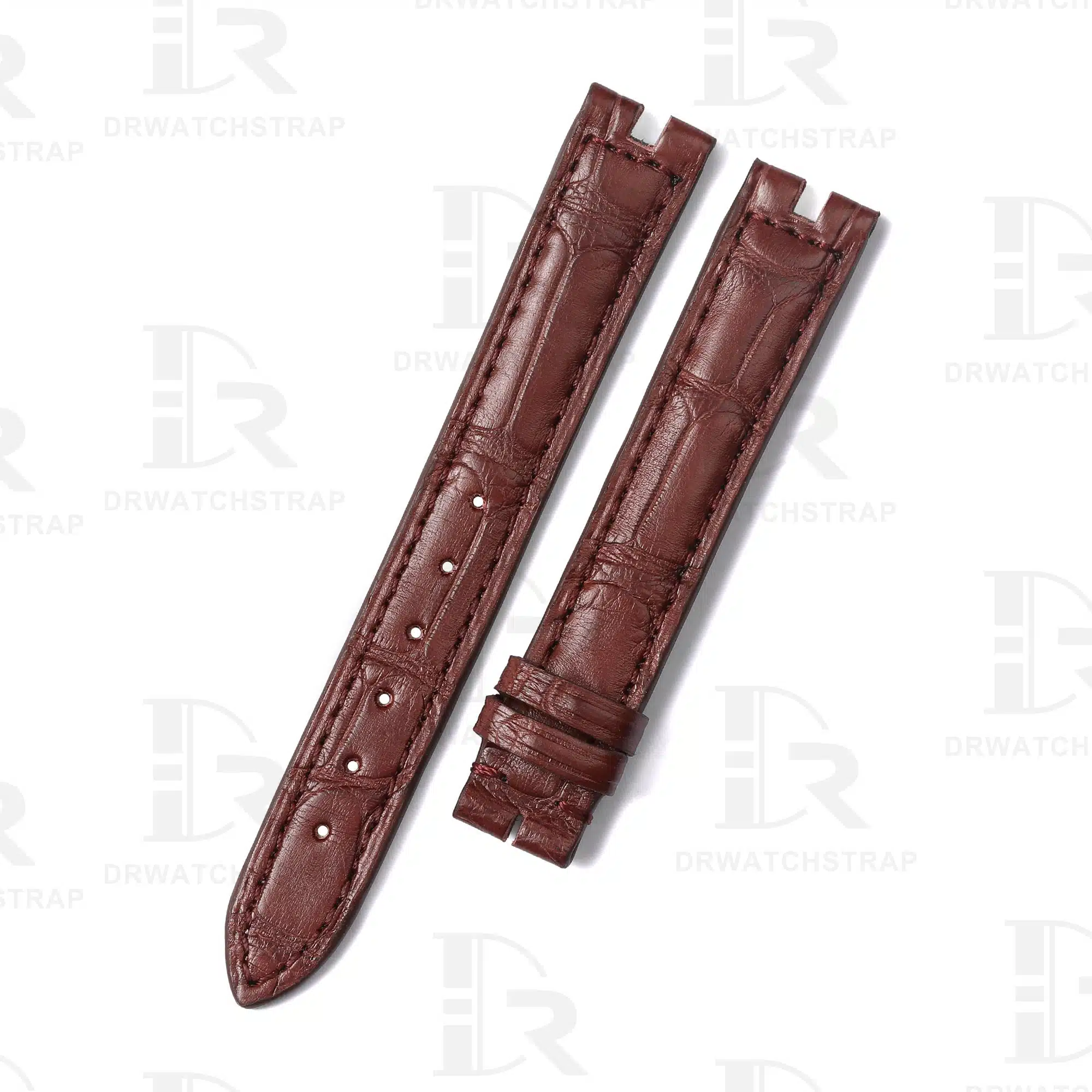 Buy custom Vintage Cartier Vendome Must De Brown leather watch band 14mm 16mm replacement strap for sale