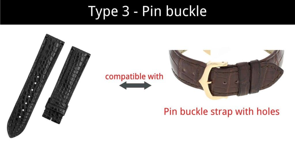 Cartier Pin Buckle clasp replacement leather watch band strap