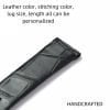 Handmade black alligator leather watch band bottom lining waterproof- custom made
