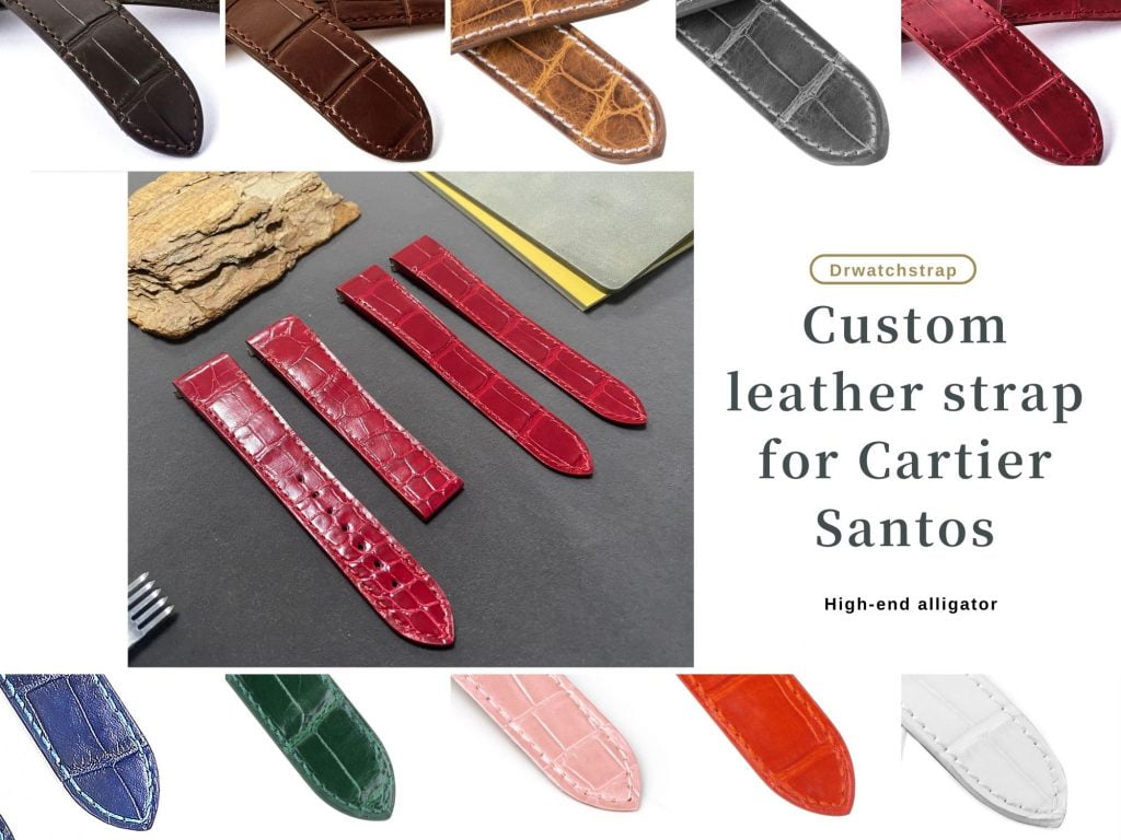 Cartier Santos new 2020 2021 single-folded deployment buckle cusotm leather strap