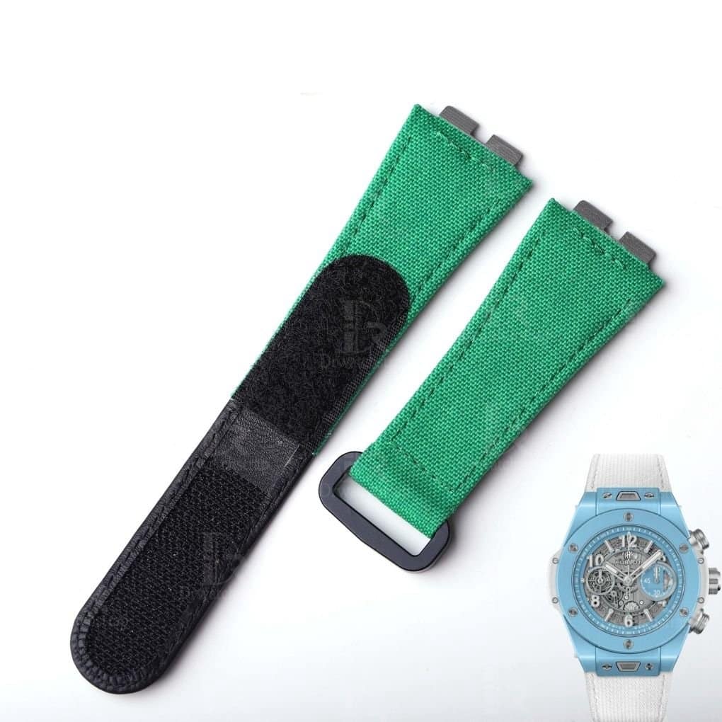 Custom best quality quickswitch quick release green nylon canvas velcro Hublot watch band and strap replacement for Hublot Big Bang 411 luxury watches - Shop handmade OEM velcro straps online at a low price