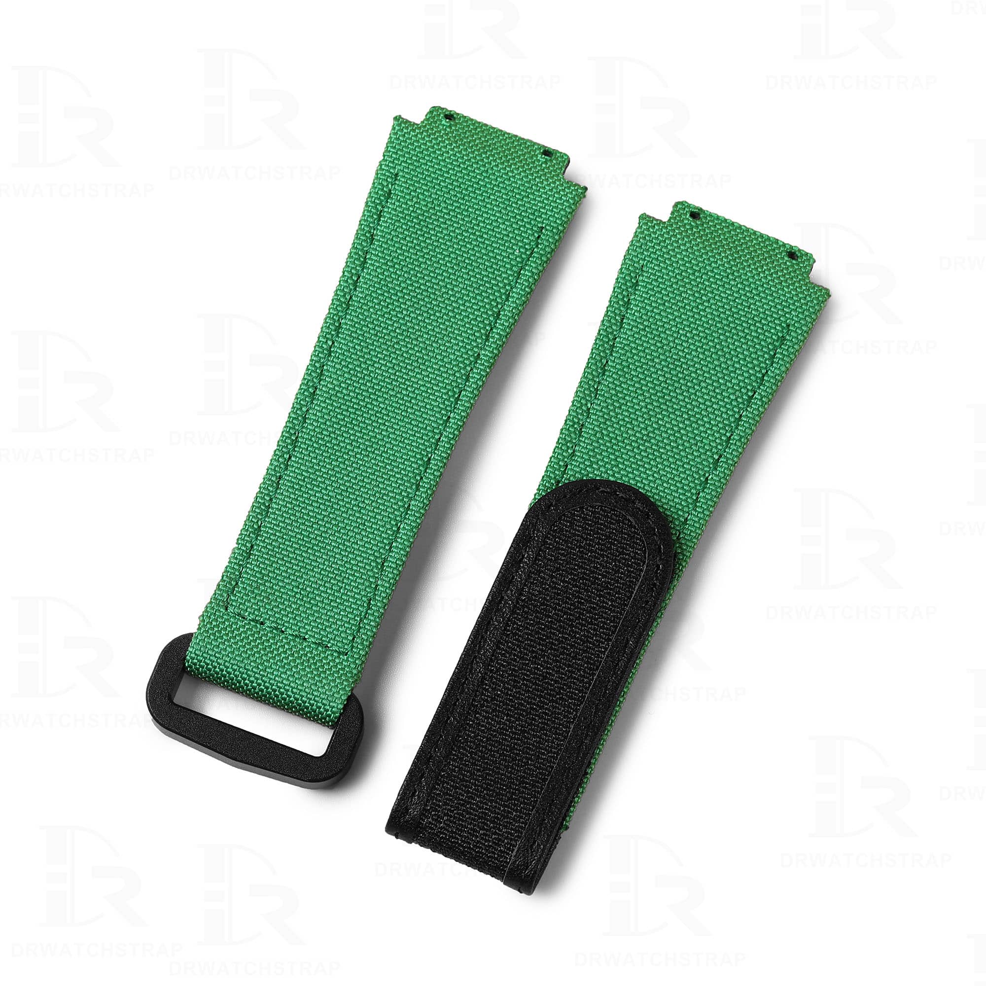Custom green velcro watch band for Hublot Classic Fussion strap