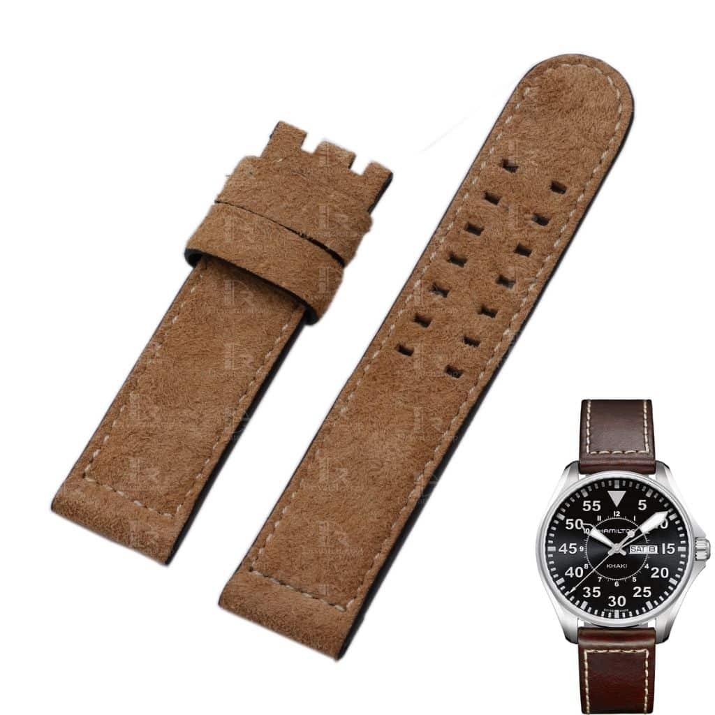 Hamilton Khaki Aviation BROWN leather STRAP 22MM 20mm 24mm replacement