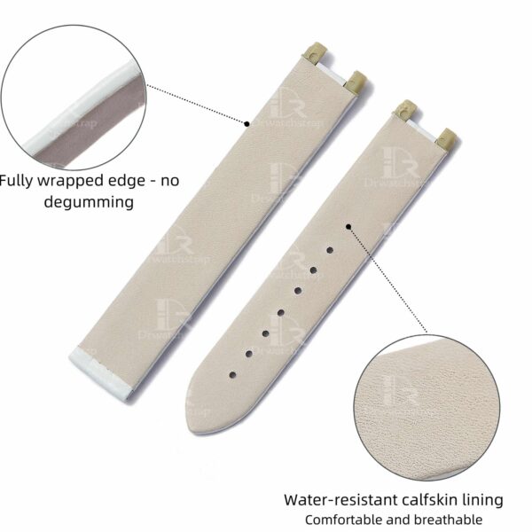 Best Omega Deville srap replacement Alligator leather men ladies watch straps white pink alligator 16mm custom watchband Omega Deville band