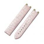 Custom genuine alligator round scale pink leather watch strap replacement for Ladies Chopard Happy Diamonds luxury watch