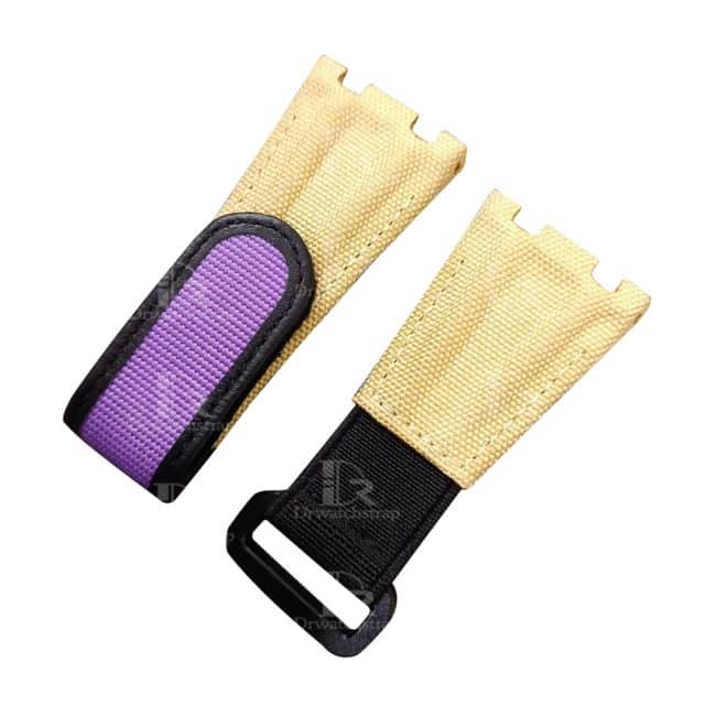 Custom Audemars Piguet Royal Oak strap canvas nylon purple velcro watch band