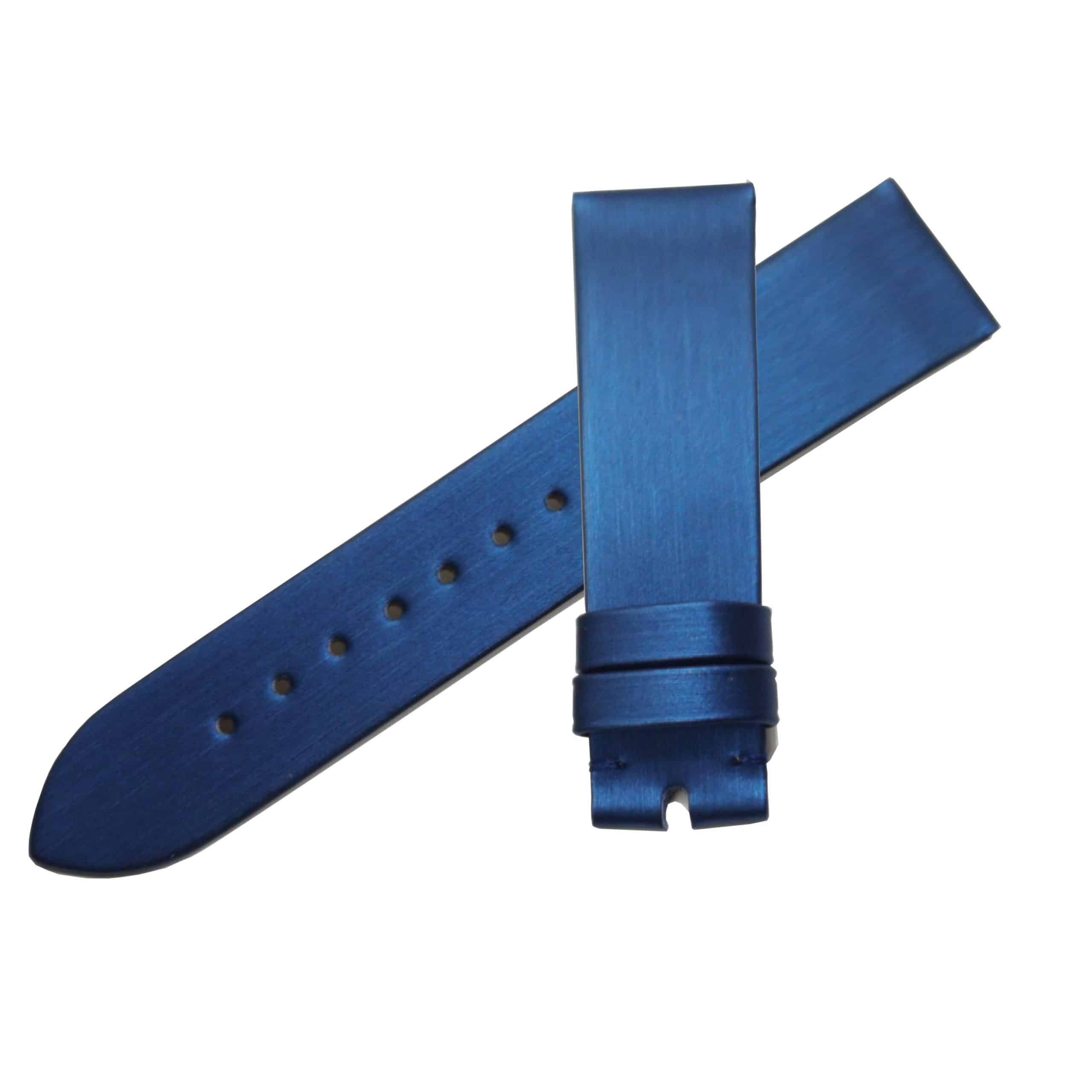 Premium Omega watch straps replacement Omega Deville watch strap blue satin leather watchbands online for sale