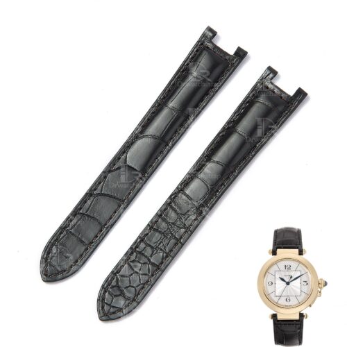 Replacement black alligator leather strap for Cartier Pasha De 1 (4) 100% handmade black genuine OEM custom double-folded alligator crocodile leather strap and watch band replacement for Cartier Pasha De watches online - Shop the high-end quality Belly-scale bespoke leathr straps and watch bands online from DR Watchstrap onine at a low price