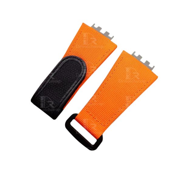 Custom canvas strap for Hublot big bang Meca 10 orange velcro watch band